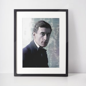 Maurice Ravel Photo, 1912, Digitally Enhanced and Colourised, Digital Image Download for Print or Phone wallpaper