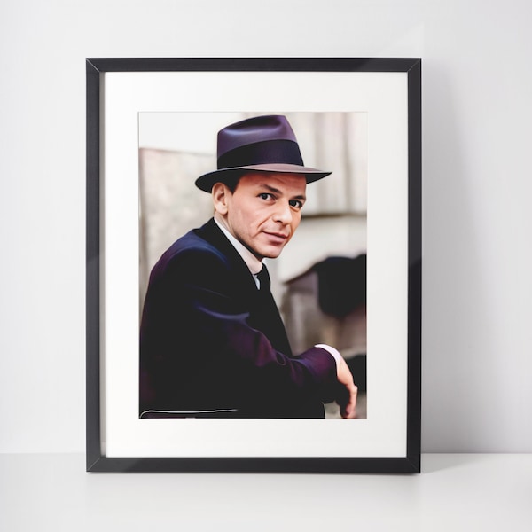 Frank Sinatra Photo, 1957, Digitally Enhanced and Colourised, Digital Image Download for Print or Phone wallpaper