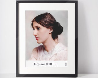 Foto de Virginia Woolf, 1902, aprimorada digitalmente e colorida, fotos de impressão instantânea, download de arte digital para impressão de fotos