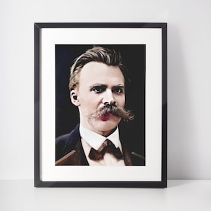 Friedrich Nietzsche Photo, 1875, Digitally enhanced and colourised, Instant Print Photos, Digital Art Download For Photo Printing