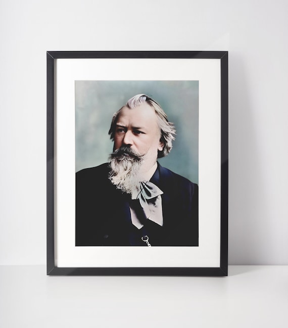Johannes Brahms Photo, 1889, Digitally enhanced and colourised, Instant Print Photos, Digital Art Download For Photo Printing