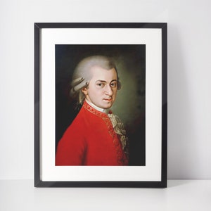 Wolfgang Amadeus Mozart, posthumous portrait by Barbara Kraft, 1819, Digitally Enhanced Portrait, Digital Art Download For Photo Printing