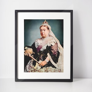 Queen Victoria Portrait, Photo, 1887, Digitally enhanced and colourised, Instant Print Photos, Digital Art Download For Photo Printing