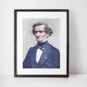 Hector Berlioz Photo, 1864, Digitally Enhanced and Colourised, Digital Image Download for Print, Web or Phone wallpaper