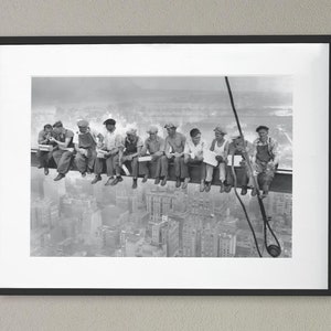 Lunch Atop a Skyscraper, 1932, Digitally enhanced black and white, Instant Print Photos, Digital Image Download for Print or Web