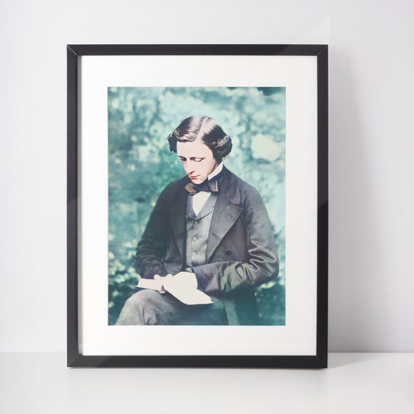 Lewis Carroll Portrait, 1856, Instant Print Photos, Digitally enhanced and colourised, Digital Art Download For Photo Printing, Mini prints