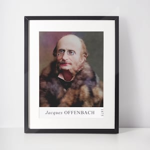 Jacques Offenbach Photo, 1875, Digitally enhanced and colourised, Instant Print Photos, Digital Art Download For Photo Printing