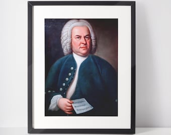 Johann Sebastian Bach, retrato de Elias Gottlob Haussmann, 1748, Fotos de impresión instantánea, Descarga de arte mejorada digitalmente para impresión de fotos