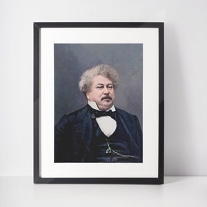 Alexandre Dumas Photo, 1860, Digitally Enhanced and Colourised, Digital Image Download for Print, Web or Phone wallpaper