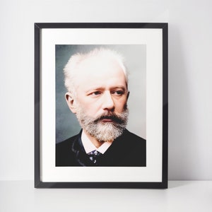 Pyotr Tchaikovsky Photo, 1888, Digitally enhanced and colourised, Instant Print Photos, Digital Art Download For Photo Printing