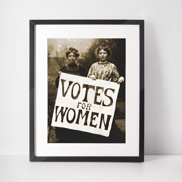 Votes for Women Photo, 1908, Digitally enhanced black and white, Instant Print Photos, Digital Image Download