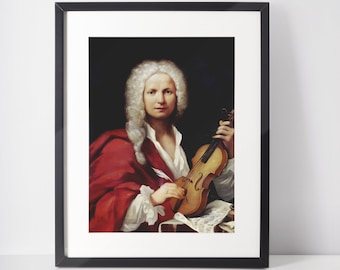 Retrato de Antonio Vivaldi, 1723, mejorado digitalmente, descarga de imagen digital para impresión, web o fondo de pantalla del teléfono
