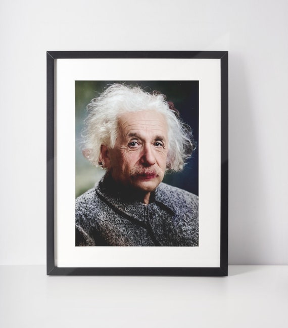 Albert Einstein Photo, 1947, Digitally Enhanced and Colourised