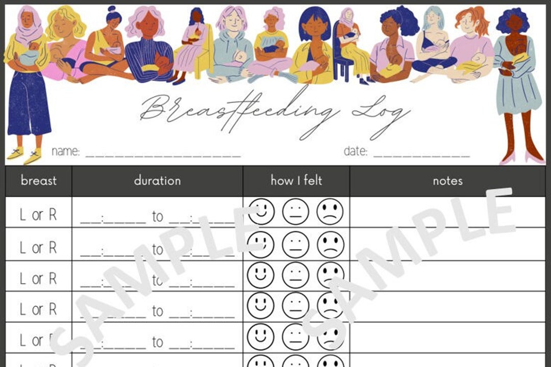 Breastfeeding Log Printable PDF English - Etsy