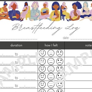 Breastfeeding Log Printable PDF English - Etsy