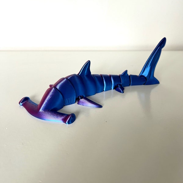 Articulated Hammerhead Shark, Fidget Toy, 3D Printed, Articulated, Articulated Toy, Shark Toy, Desk Toy, ADHD Fidgets, Shark Gift