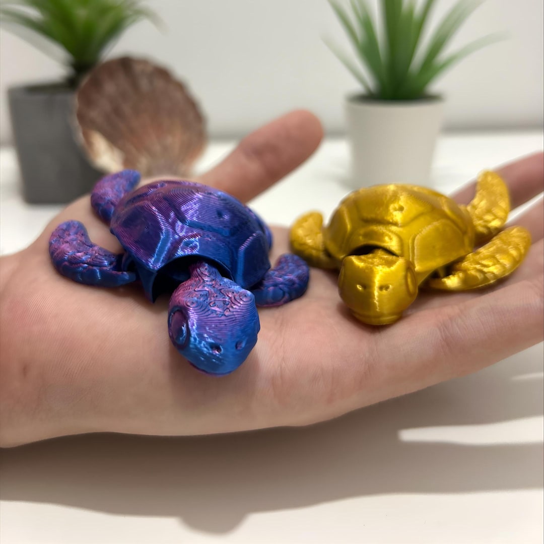 Turtle Fidget Toy, 3D Printed Articulated Desk Toy, ADHD Fidget, Stress ...