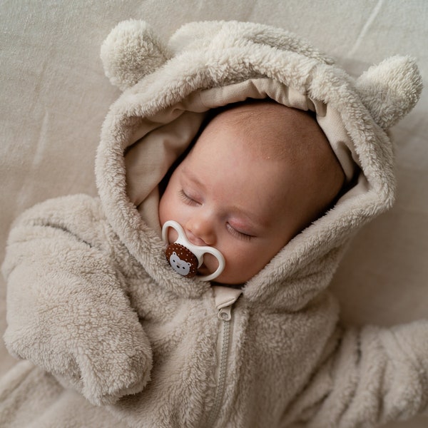 Baby Kleinkind Teddy Bär gemütliche Fleece Strampler Herbst Winter Babygrow Geschenk Kinderwagen Anzug Fleece Kinderwagen gemütliche Einlage