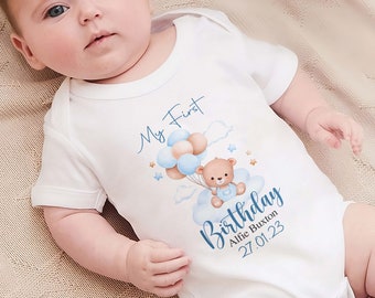 First Birthday PJs, Personalised 1st Birthday, My 1st Birthday Sleepsuit, Babies First Birthday, 1st Birthday Gift, 1st Birthday PJs,