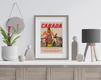 Canada Vintage Travel Poster, Canadian Wall Art, Vintage Wall Art, Vintage Poster