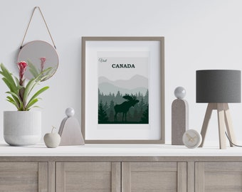 Visit Canada Vintage Travel Poster, Canadian Wall Art, Vintage Wall Art, Retro Poster