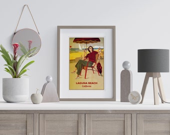 Laguna Beach Vintage Travel Poster, California USA Travel Poster, American Wall Art, Vintage Wall Art, Vintage Poster