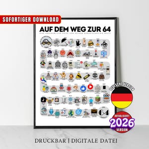 Póster de cumpleaños de 1962, Camino a los 64, Regalo de cumpleaños número 64, Impresión de camino a los 64 años atrás en 1962, Decoración de fiesta de nacidos en 1962