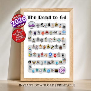 Póster de regalo de cumpleaños número 64 para él, su mamá y su papá, nacido en 1962 (DESCARGA DIGITAL)