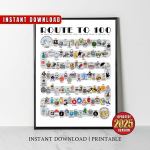 1925 Geburtstagsposter, Route to 100, Geschenk zum 100. Geburtstag, Party-Deko, Road to 100 Jahre her, Back In 1925 Print, Born in 1925, Wall Art