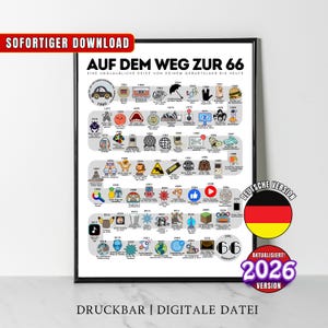 Auf dem Weg zur 66, 1960 Birthday Poster, Route to 66, 66th Birthday Gift, Road to 66 Years Ago Back In 1960 Print, Born in 1960 Party Decor