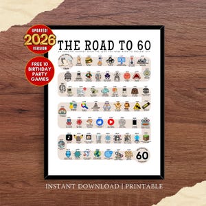 The Road to 60, 1966 Geburtstagsposter, 60.Geburtstagsgeschenk, 60er Partydekoration, Route to 60 Jahre Zurück in 1966 | DIGITALE DATEI ZUM DRUCKEN