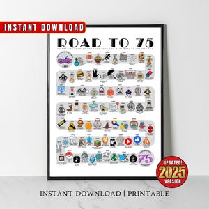 Póster de cumpleaños de 1950, Ruta a los 75, Regalo de cumpleaños número 75, Decoración de fiesta número 75, Camino a los 75 años atrás en 1950 Imprimible, Nacido en 1950