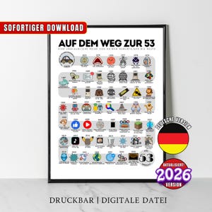 Auf dem Weg zur 53, 1973 verjaardagsposter, route naar 53, 53e verjaardagscadeau, weg naar 53 jaar geleden terug in 1973 afdrukken, geboren in 1973 feestdecor