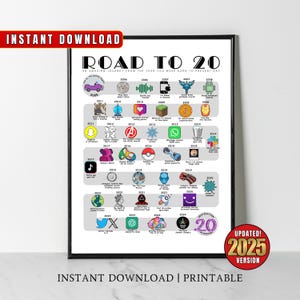Póster de cumpleaños de 2005, Ruta a los 20, Regalos de cumpleaños número 20, Regalo de arte mural para el cumpleaños número 20, Camino a los 20 años atrás en 2005 Imprimible, Nacido en 2005