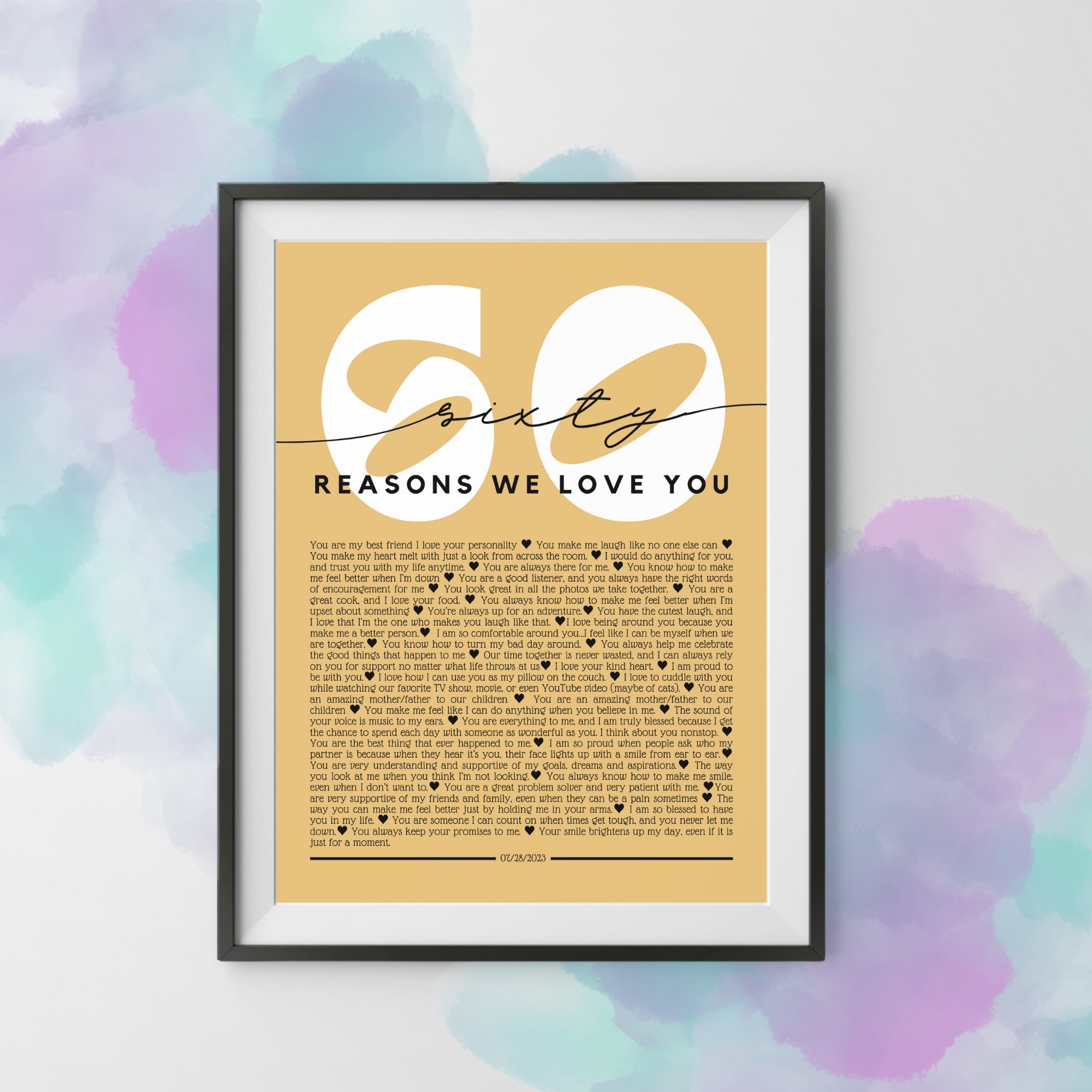 60 Gründe, warum wir dich lieben, 60. Geburtstagsgeschenk für ihn ihre Männer Frauen Oma Opa