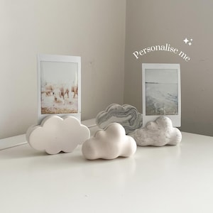 Set of 2 Cloud & Bubble Polaroid Photo Holders | Jesmonite stone, Custom Colours, Home decor and gifts