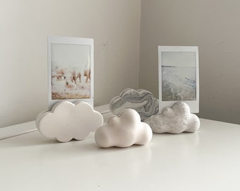 Cloud bubble small photo holder set of 2, add 2 custom prints, choose different colour effects, Handmade | Jesmonite | home decor and gifts