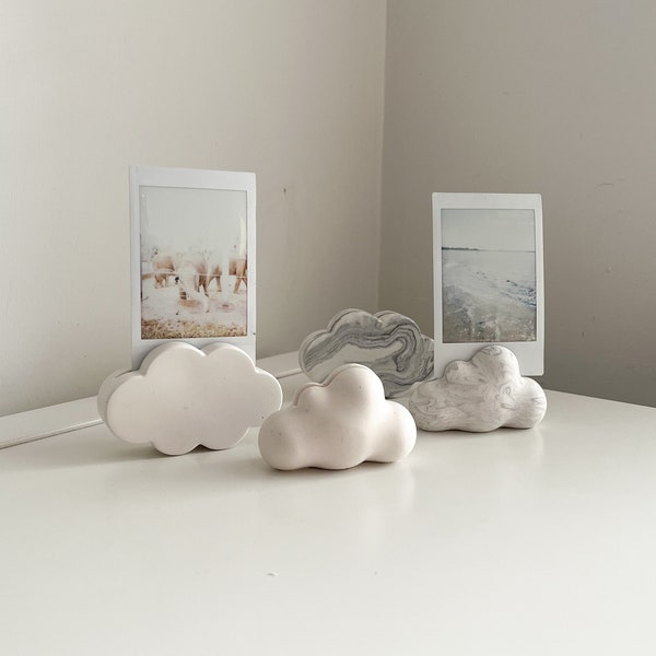 Cloud bubble small photo holder set of 2, add 2 custom prints, choose different colour effects, Handmade | Jesmonite | home decor and gifts