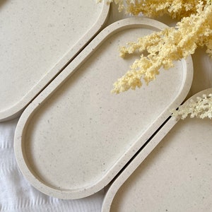 Oval decor tray | Handmade, Jesmonite stone, personalised home decor & gifts