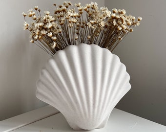 Sea shell vase, choose different colour effects, Handmade | jesmonite | home decor and gift