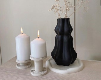 Kleiner Spiral-Kerzenständer 2er-Set, Farbeffekte wählbar, handgefertigt | Jesmonit | Wohnkultur und Geschenk