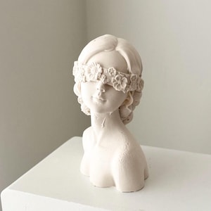 Lady statue figure, custom colour effects | Handmade | Jesmonite | neutral home decor and gifts.