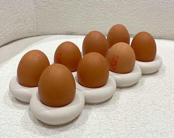 Egg holder tray, custom colour & effects, Handmade | Jesmonite | Neutral home decor and gifts.