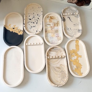 Oval decor tray | Handmade, Jesmonite stone, personalised home decor & gifts