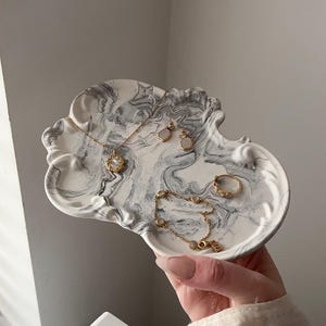 Vintage ornate decorative tray | Handmade, personalised decor & gifts light marble