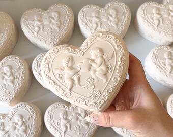 Vintage cherub love heart box | Jesmonite, Wedding gift, christening keepsake & gifts