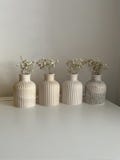 Ribbed vase for dried flowers, custom colour and effects, Handmade | Jesmonite| Neutral home decor and gifts.