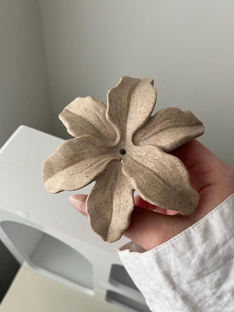 Lily flower Incense holder, custom colours effects | Handmade | Jesmonite | Incense trays | Neutral home Decor and gifts. image 15