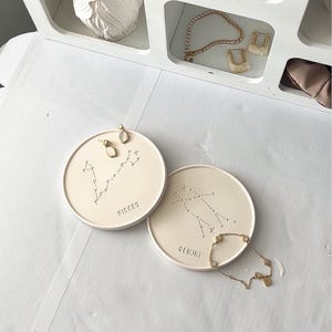 Zodiac Constellation Coaster, choose different colour effects, Handmade | Jesmonite | Neutral home decor and home gifts.