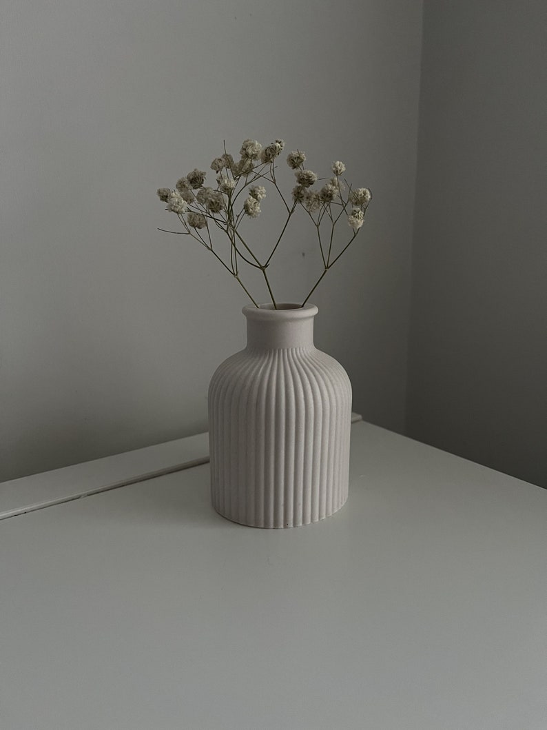 Buy Ribbed Vase, Choose Different Colour Effects, Handmade Jesmonite